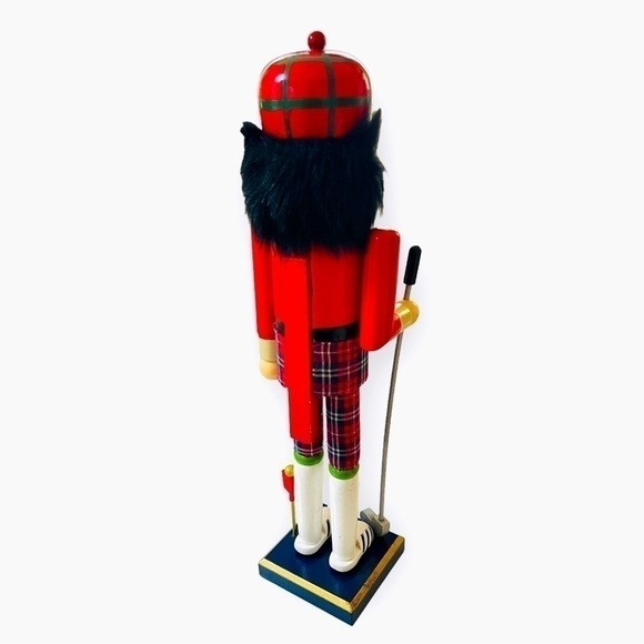 Holiday Home Irish Nutcracker Golfer Statue Wood Handmade Checkered Soldier Toy - Picture 2 of 4